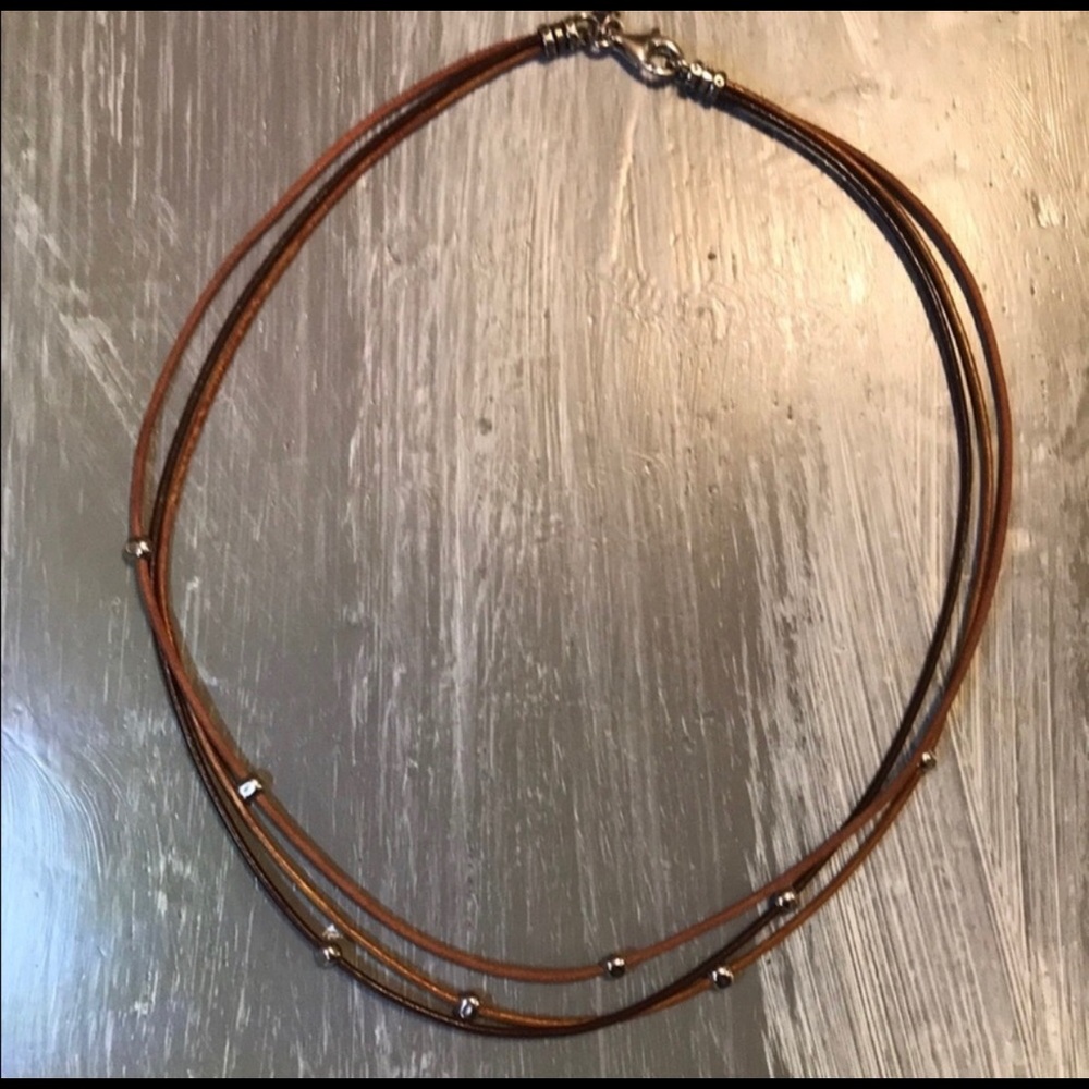 🌟SILPADA Brown Multi-Strand Leather Bead Necklace